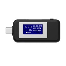 Keweısı Çok Fonksiyonlu Tip-c / Usb-c Test Cihazı Şarj Cihazı Dedektörü Dijital Voltmetre Ampermetre Gerilim Ölçerler Siyah