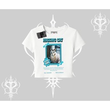 Tarzsokak Missing Cat Baskılı Babby Tee Tshirt Beyaz