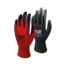Beybi Nitril Poly Pn Zebra Eldiven Kırmızı No 9