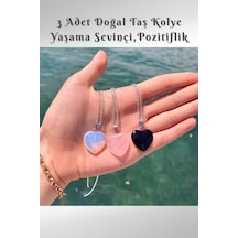 Çilek Kuvars, Opalit , Oniks Doğal Taş Kolye Odaklanmayı Ve Konsantre Kahverengi