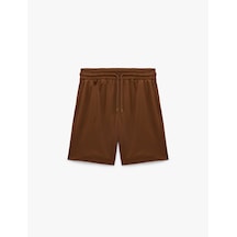 Koton Straight Fit Cepli Beli Bağcıklı Spor Şort Kahverengi 6sam40133nk Kahve