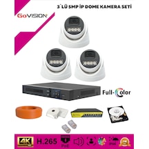 3'lü 5mp 4k Ultra İp Kamera Seti