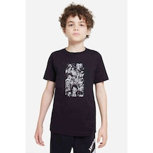 Tshirthane Anime Monkey D Luffy Baskılı Unisex Çocuk Siyah T-Shirt