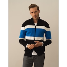Xint Siyah Pamuk Dokulu Regular Fit Hırka 801772