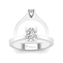 0,50 Karat F Renk Uluslararası Sertifikalı Pırlanta Oval Yüzük (464658017)