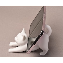3d Yazıcı Tasarımı Sevimli Esneyen Kedi Figürlü Masaüstü Telefon Standı