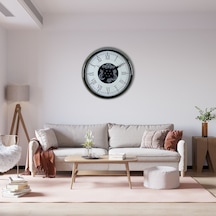 Silver Empire 60 Cm Çarklı Krom Duvar Saati Çok Renkli