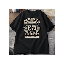 Tarzsokak Yaz Erkek 1973'den Beri Tkomik Baskılı T-shirt Gevşek Pamuk Rahat Yuvarlak Boyun Kısa 2885 Çok Renkli