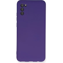 Samsung Uyumlu Galaxy A03s Kılıf Nano İçi Kadife Silikon - Mor Çok Renkli
