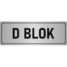 Metal Yönlendirme Levhası, Departman Kapı İsimliği D Blok 7x20 cm Gümüş Renk