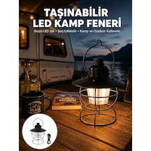 4 Fonksiyonlu Dekoratif Kamp Lambası Tungsten Ampul Usb Çıkışlı Yeni Nesil