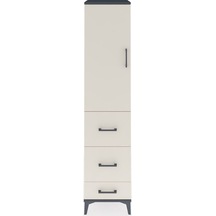 Hyperion Dolap 3 Raflı 3 Çekmeceli Tek Kapaklı 44x44x195 Antr... Antrasit