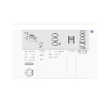 Mahle 0402500 Motor Pıston Segman P206 P307 P207 P1007 C2 C3 C3 Iı C4 Et3j4 1,4 16v 75,00mm Std