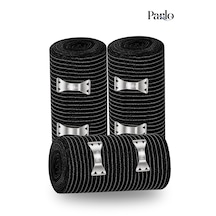Parlo Siyah Elastik Bandaj 10 Cm X 1,5 M 3 Lü Set %300 Esnek, 4,5 M Ye Kadar Uzayan, Metal Kancalı Destek Ve Sargı Bandajı