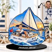 Bk Gift Kişiye Özel Tekne Tasarımlı Erkek Karikatür Biblo-2