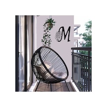 Işıklı Kişiye Özel Çiçekli M Harf Dekoratif Tablo Balkon Duvar Dekorlu Gece Lambası Sarı - 743011933 Sarı