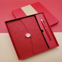 Çizgili Defter Metal Kalem Seti