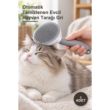 1 Adet Otomatik Temizlenen Evcil Hayvan Tarağı Gri