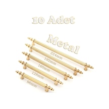 Tuana Rustik Alüminyum Metal Lüks Modern Mobilya Çekmece Mutfak Dolabı Kulpu Gold-gold 160mm 10 Adet Altın - Altın