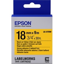 Epson Lk-5Ybw Strong Siyah Üzeri Sarı 18Mm  1.5Metre Etiket