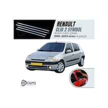 Renault Clio 2 Symbol Krom Cam Çıtası 4 Prç.1998-2005 P. Çelik