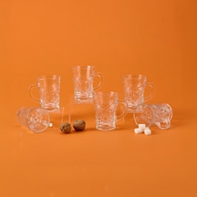 Glasss In Love Oliver Diamond 6'lı Kupa Seti - Şeffaf - 220 Ml Renkli