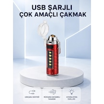 Mey İthalat Usb Şarjlı Rüzgar Geçirmez Elektrikli Çakmak El Fenerli Belirtilmemiş