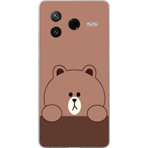 Poco F7 Pro Uyumlu Kahverengi Ayı Tasarımlı Baskılı Silikon Kılıf Renkli