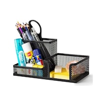 3 Bölmeli Metal Perforeli Organizer (SİYAH)