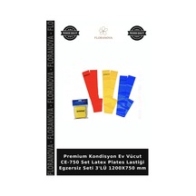 Premium Kondisyon Ev Vücut Ce-750 Set Latex Plates Lastiği Egzersiz Seti 3'lü 1200x750 Mm Çok Renkli