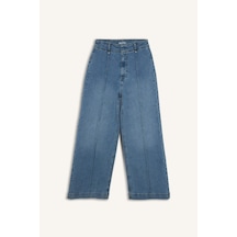 Defacto Culotte Yüksek Bel Uzun Jean Yıkamalı Pantolon F5537ax26spnm85 İndigo-nm85