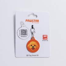 Poodle Desenli Qr Tag Evcil Hayvan Künyesi İsimlik Pet Tag Köpek Künyesi Kedi Künyesi Qr Kodlu Künye Turuncu