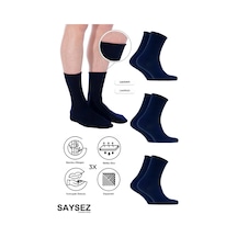 Bambu Erkek Lastiksiz Lacivert Soket Dikişsiz Premium Çorap 3'lü Paket / İz Bırakmaz /sıkmayan Çorap Lacivert