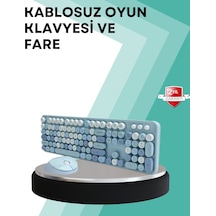 Kablosuz Klavye Ve Mouse Seti Sessiz Tuş Retro Tasarım Mh-hs2026-3314