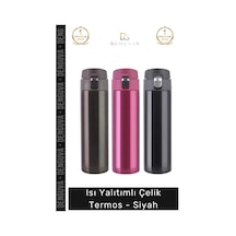 Termos Paslanmaz Vakumlu Yalıtımlı Sızdırmaz 304 Kalite Dayanıklı Şık Çelik Termos Siyah Çok Renkli
