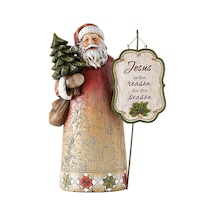 Neşeli İsa Sezonun Nedeni Noel Baba Heykelcikler, Tam Renkli Noel Haberleri Dini Heykel Masa Üstü Dekorasyon, 30 Cm