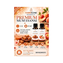 Premium Mum Esansı 5 Cc 2'li Set - Karamel, Şeftali - Soya Wax, Parafin, Jel Wax Ve Bal Mumu Uyumlu Bkfab2krsf5 Karışık