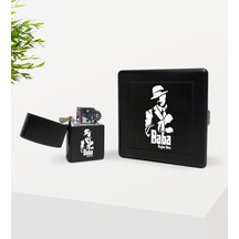 Kişiye Özel Baba Godfather Tasarımlı Siyah Metal Sigara Tabakası N11.1316