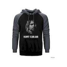 Kurt Cobain Lyrics Gri Renk Reglan Kol Sweatshirt / Hoodie