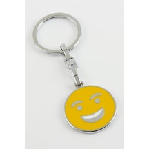 Gülen - 924 - Yüz Emoji Metal - Csmo-tex - Anahtarlık Sarı