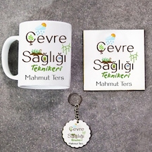 Çevre Sağlığı Teknikeri Hediye Seti Kupa Bardak+Altlık+Anahtarlık