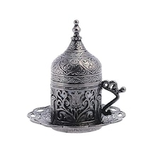 1 Adet Türk Yunan Arap Kahvesi Espresso Fincanı Tabağı Lale Siyah Diğer