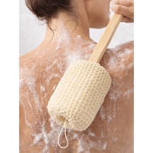 Beylini Sisal Ahşap Saplı Sırt Lifi Banyo Sırt Kese Fırçası Vücut Peeling Ölü Deri Temizleme Çubuğu 26cm Sap
