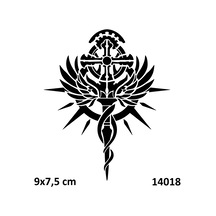 Airbrush Tattoo Haçlı Kanat Yapışkanlı Stencil Süsleme Ve Boyama Kalıbı