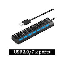 Usb 3.0 Çoklu Usb Splitter Hub Usb Hub 2.0 Kullanım Güç Adaptörü 4/7 Port Çoklu Black-2.0-7 Ports