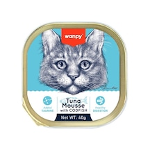 Wanpy Kedi 40g 6'lı Ton & Morina Balıklı Alutray Yaş Mama