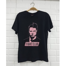 Fight Club Baskılı Unisex %100 Pamuk Siyah T-shirt SIYAH