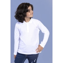 Toontoy Kids Toontoy Unisex Çocuk Polo Yaka Tişört Beyaz