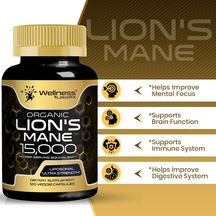 Wellness Labs Lions Mane Real Mushroom Brain, Memory And Focus Cognitive Immune 120 Caps