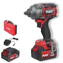 Puly Professional BLMI-360 20V 600NM Kömürsüz Akülü Somun Sıkma 900NM Sökme Torku 2x4.0AH Akü Şarj Cihazı ve Pulybox Çanta